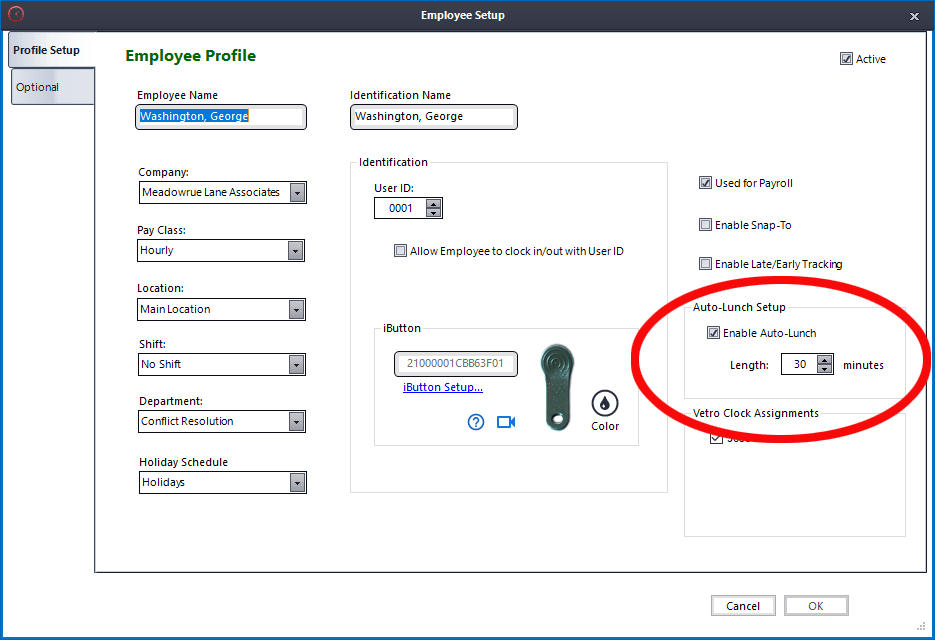 You assign Auto Lunch to individual employees. That means that if you wish, you can apply Auto Lunch to some employees and not others.