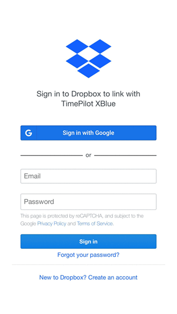 Linking your Dropbox account to your phone.